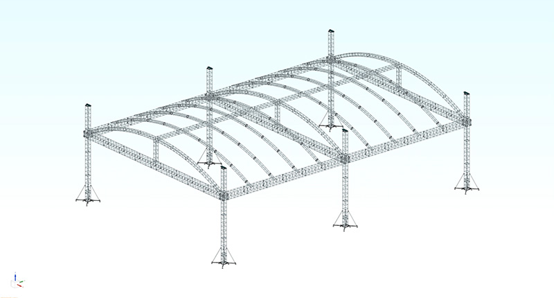 How to install 6 pillars dome truss