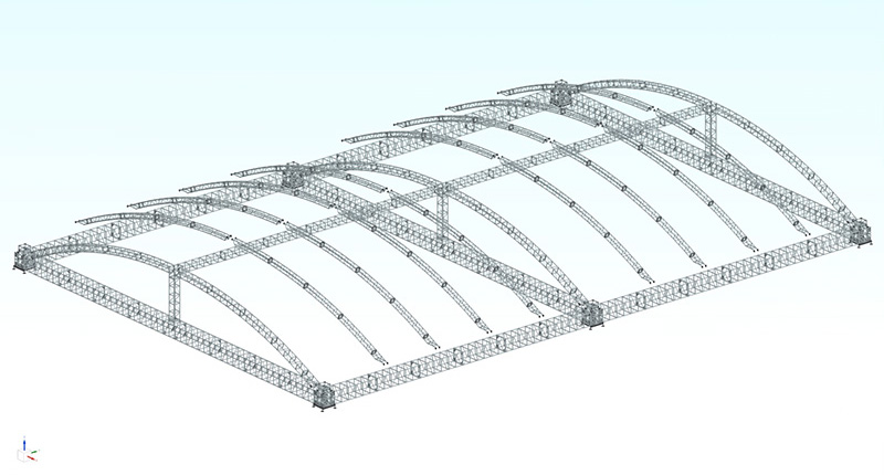 How to install 6 pillars dome truss