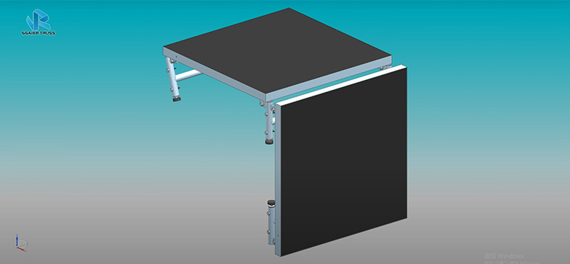 How to install the aluminum folding stage