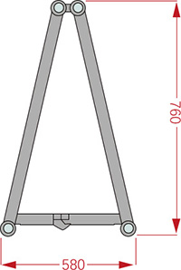 Collapsible Tripod S5876-D Size