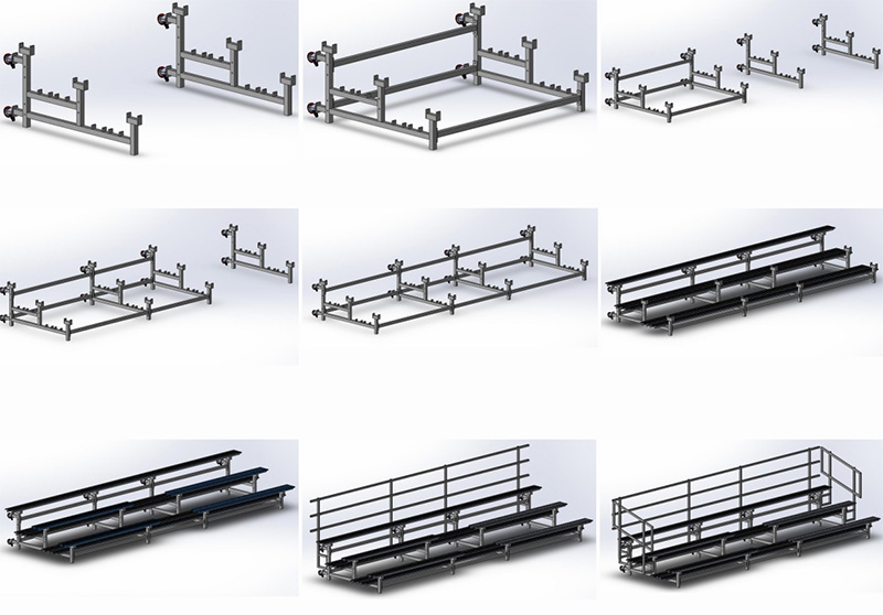 Portable Aluminum Bleachers for use on school in Singapore Installation Steps